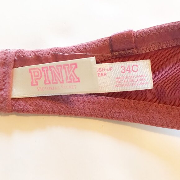 VICTORIA'S SECRET PINK Wear Everywhere Multi Way Push-Up Pink Bra Womens 34C - Picture 4 of 5